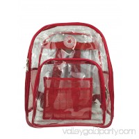 K-Cliffs Heavy Duty Clear Backpack See Through Daypack Student Transparent Bookbag Red   564832199